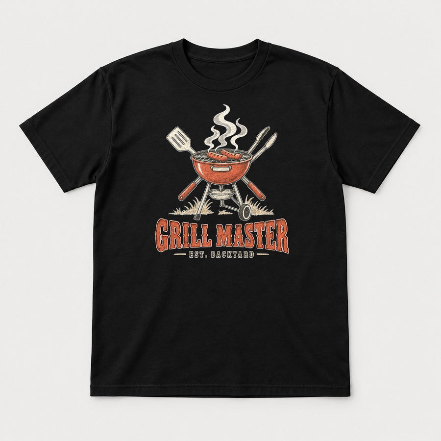 Grill Master Est. Backyard Retro BBQ Graphic T-Shirt & Sweatshirt