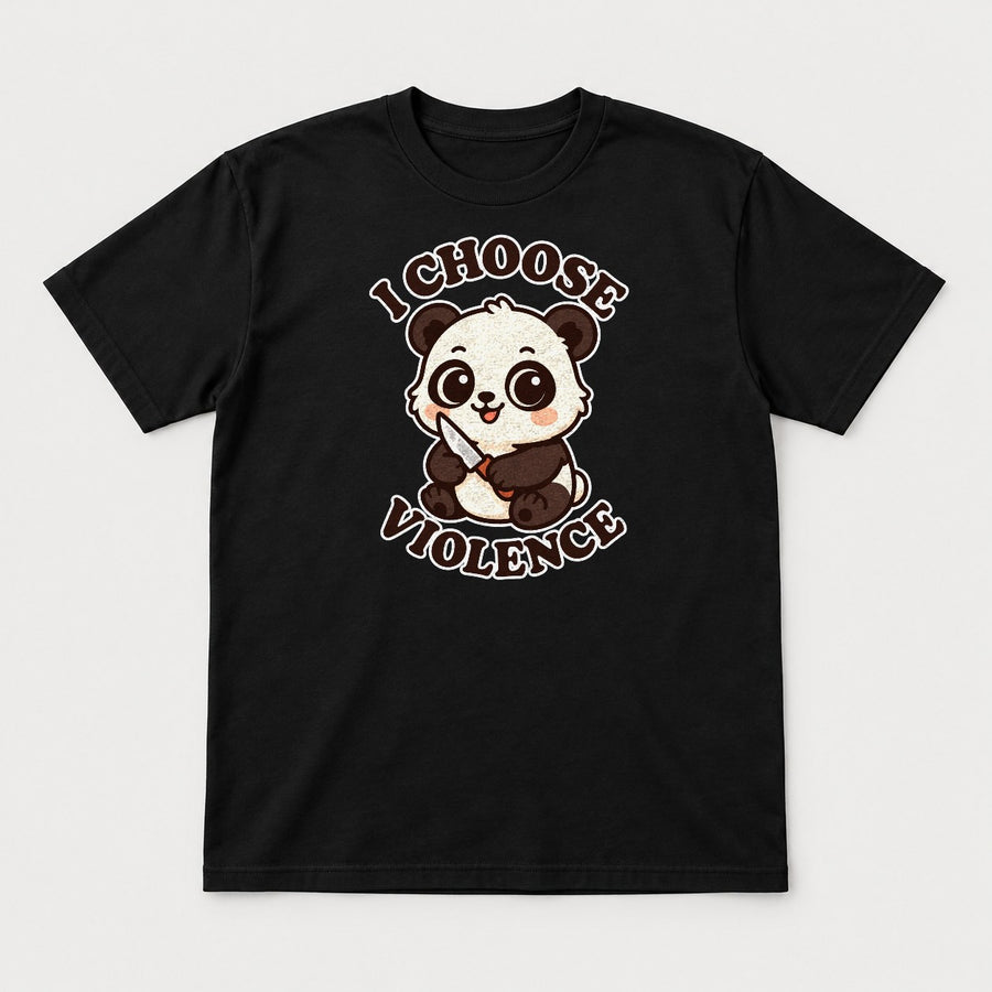 I Choose Violence Cute Panda With Knife Graphic T-Shirt & Sweatshirt