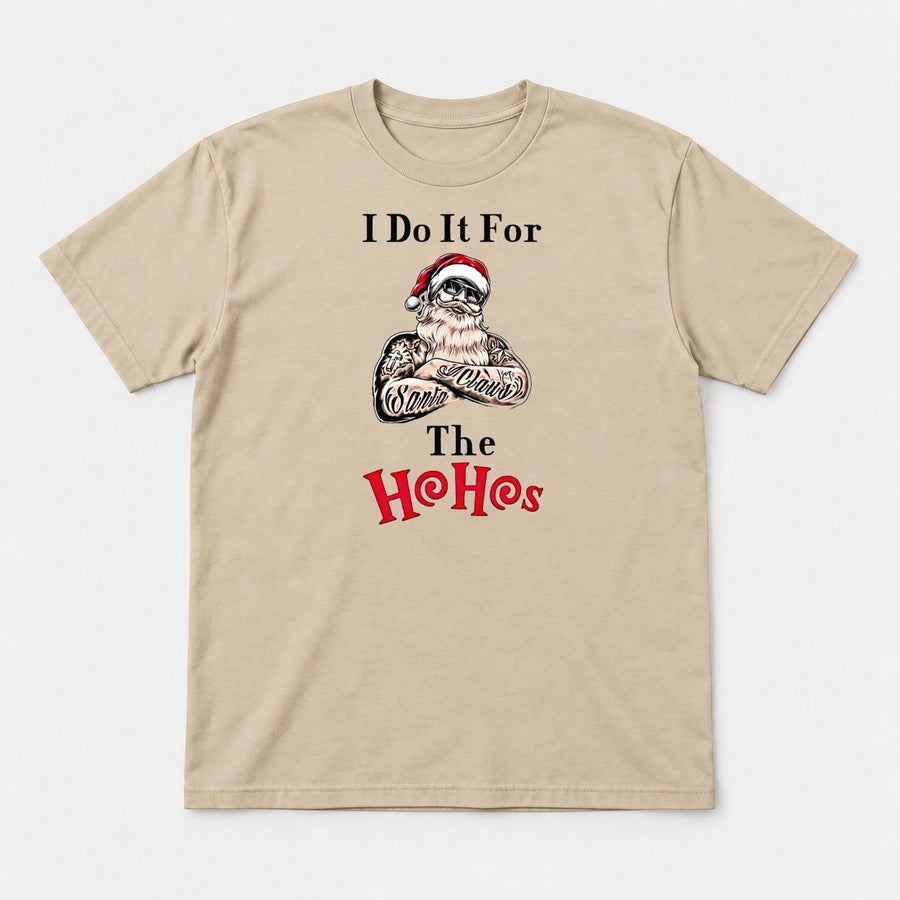 I Do It For The Ho Ho Hos Tattooed Santa Graphic T-Shirt & Sweatshirt