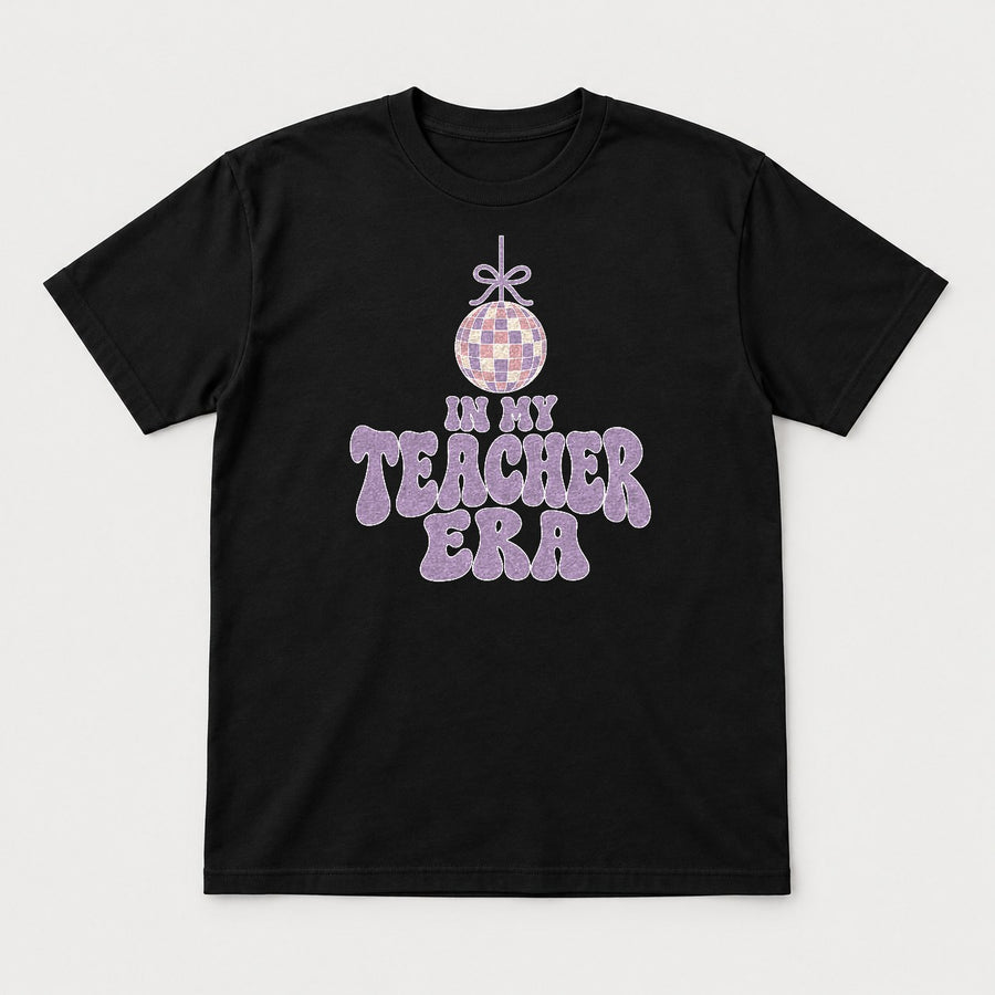 In My Teacher Era Retro Disco Ball Graphic T-Shirt & Sweatshirt