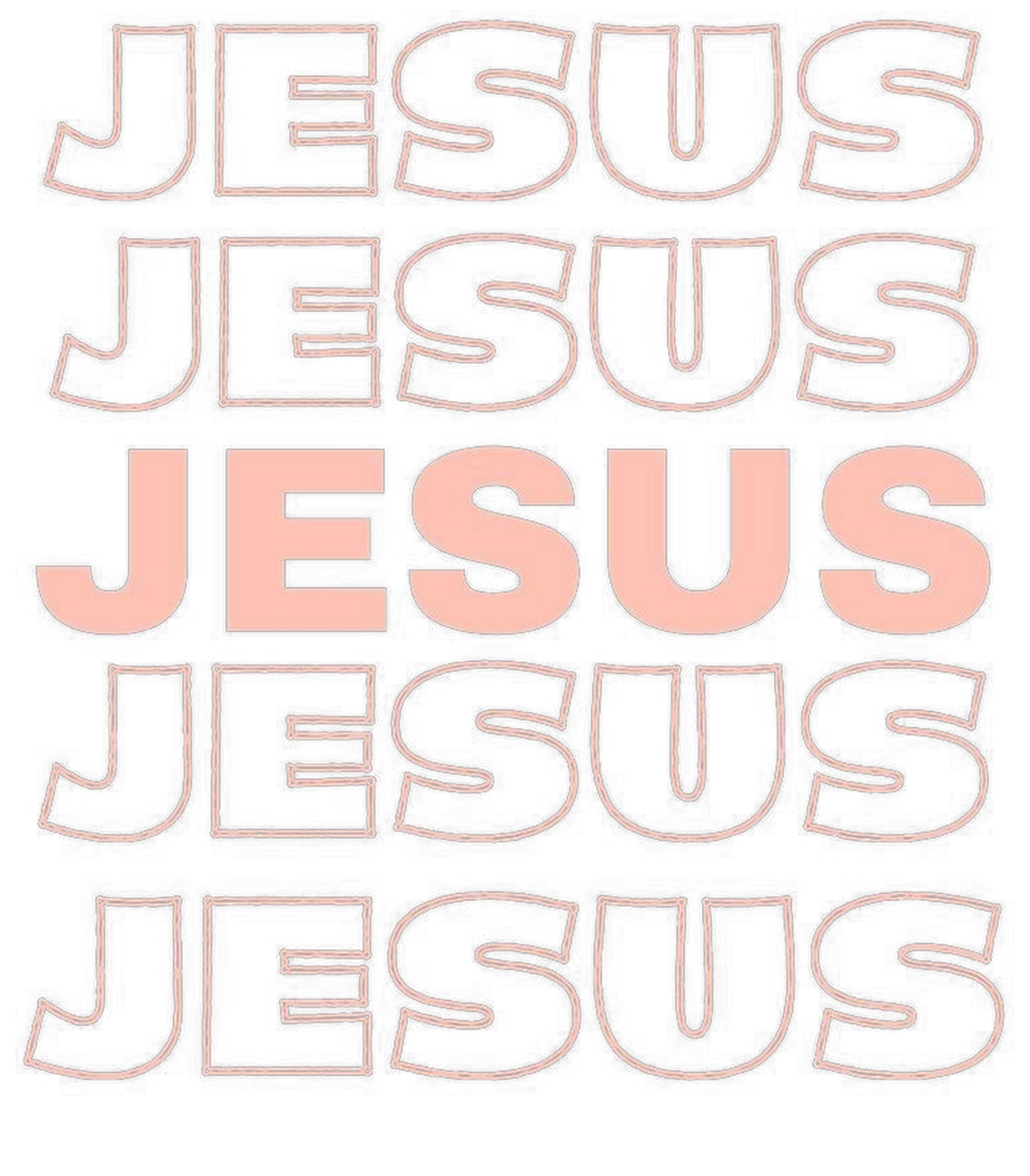 Jesus Bold Outline Christian Graphic T-Shirt & Sweatshirt - print file Front