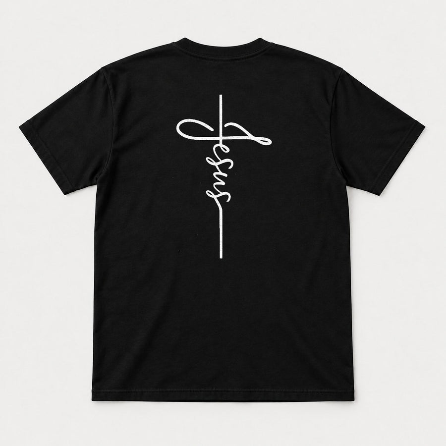 Jesus Cross Script Christian Graphic T-Shirt & Sweatshirt