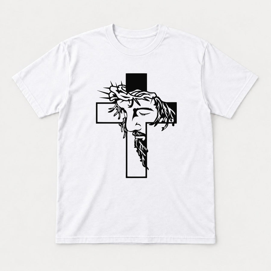 Jesus Crown of Thorns Cross Christian Graphic T-Shirt & Sweatshirt