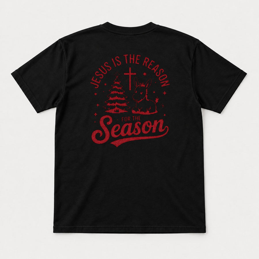 Jesus Is the Reason for the Season Christmas Tree Cross & Donkey Graphic T-Shirt & Sweatshirt