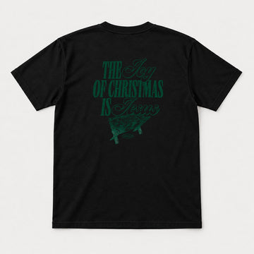 The Joy of Christmas Is Jesus Nativity Manger Graphic T-Shirt & Sweatshirt - Tshirt Black Back
