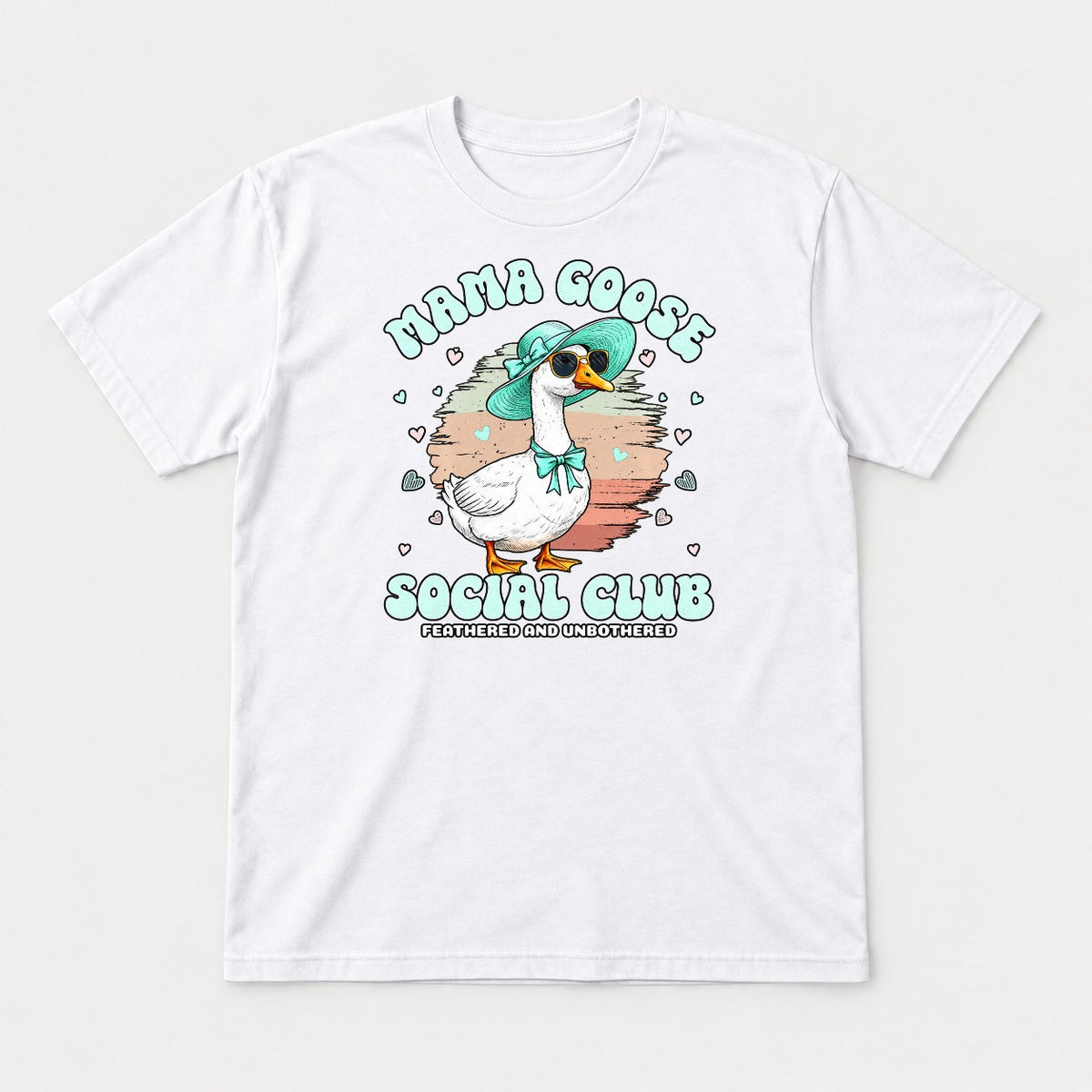Mama Goose Social Club Feathered and Unbothered Graphic T-Shirt & Sweatshirt - Tshirt White Front