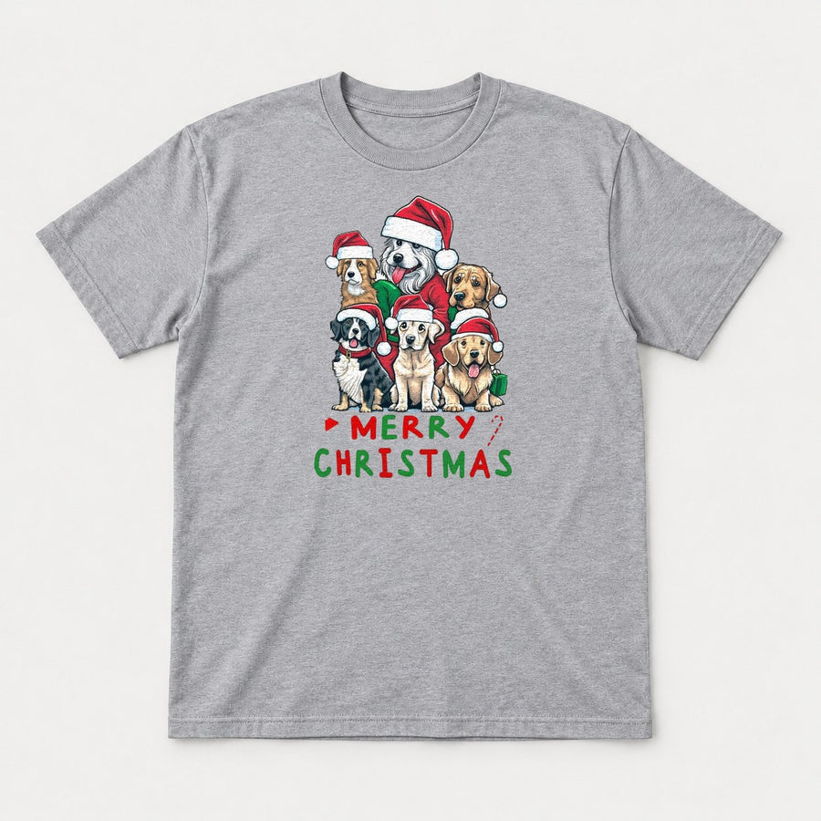 Merry Christmas Dogs in Santa Hats Graphic T-Shirt & Sweatshirt