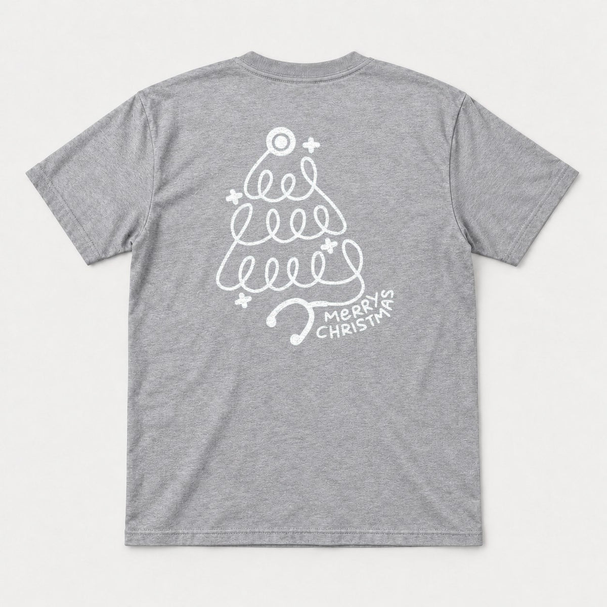 Merry Christmas Stethoscope Tree Graphic T-Shirt & Sweatshirt - Tshirt Sport Grey Back