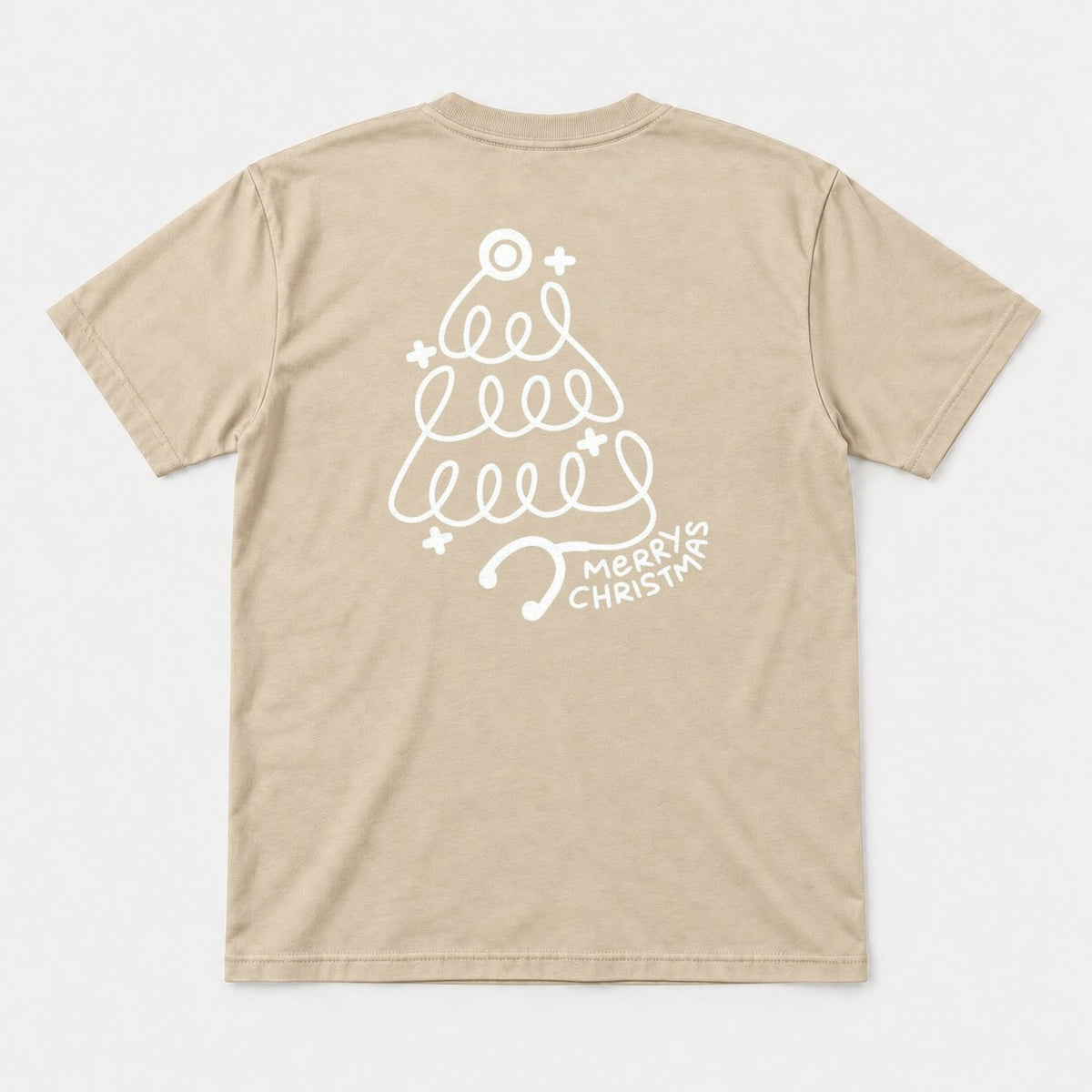Merry Christmas Stethoscope Tree Graphic T-Shirt & Sweatshirt - Tshirt Sand Back