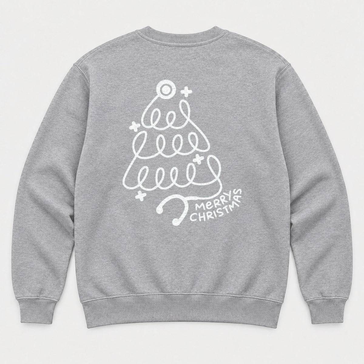 Merry Christmas Stethoscope Tree Graphic T-Shirt & Sweatshirt - Sweatshirt Sport Grey Back
