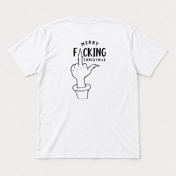 Merry F*cking Christmas Middle Finger Grinch-Style Hand Graphic T-Shirt & Sweatshirt - Tshirt White Back