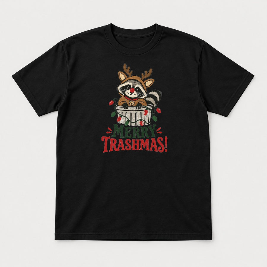 Merry Trashmas Raccoon Reindeer Christmas Graphic T-Shirt & Sweatshirt
