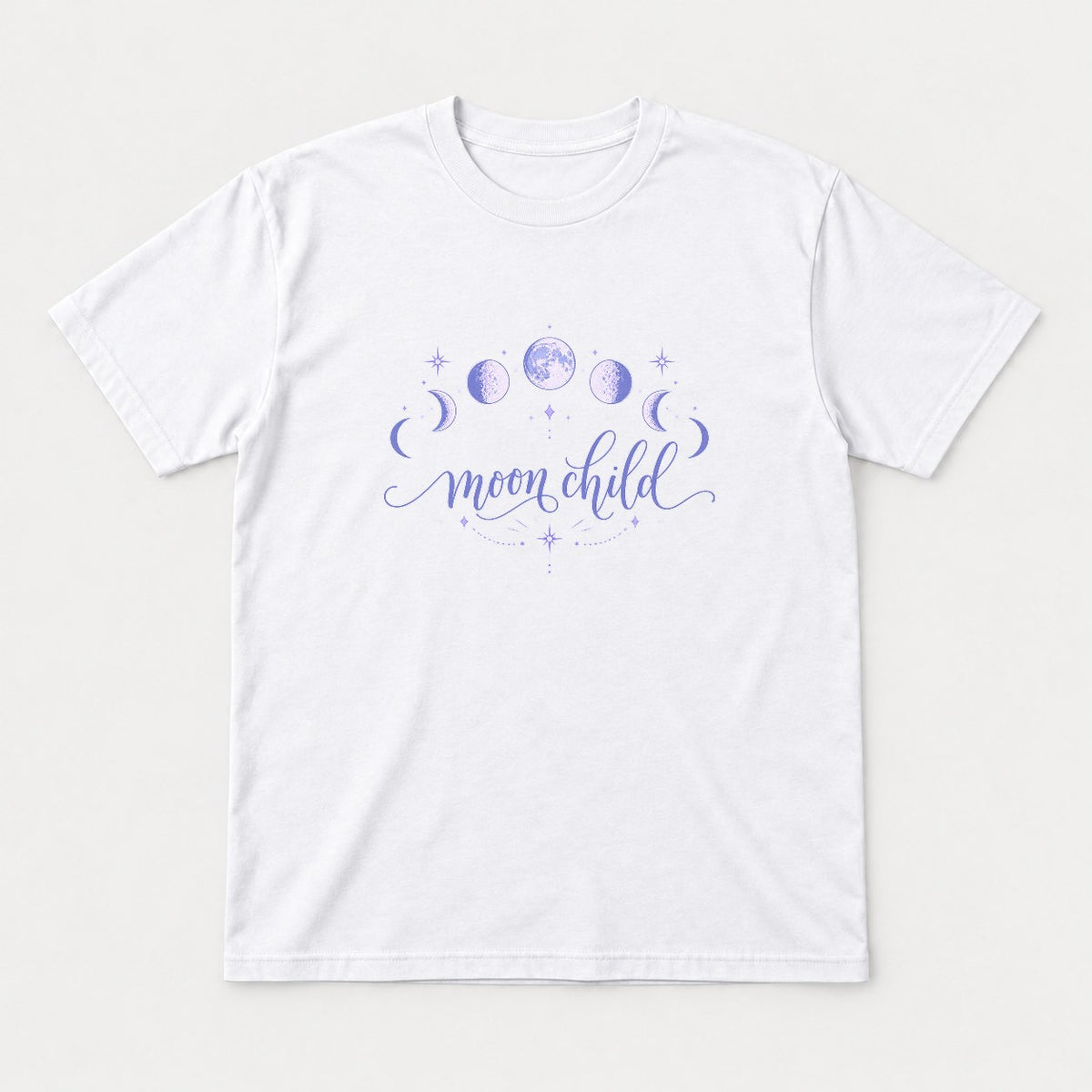 Moon Child Celestial Moon Phases Graphic T-Shirt & Sweatshirt - Tshirt White Front
