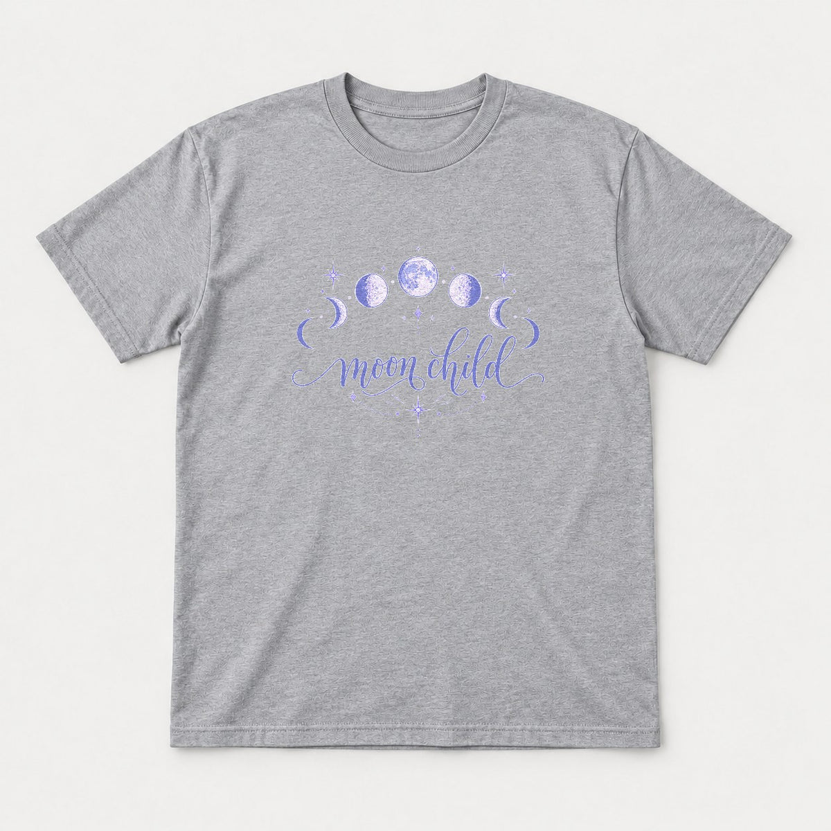 Moon Child Celestial Moon Phases Graphic T-Shirt & Sweatshirt - Tshirt Sport Grey Front