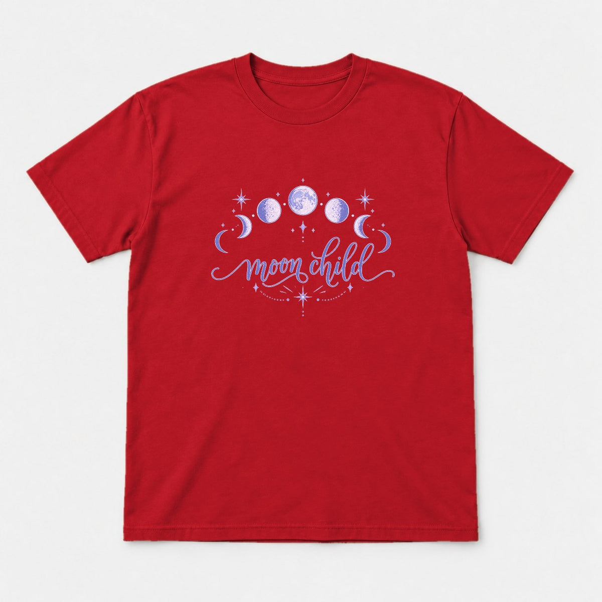 Moon Child Celestial Moon Phases Graphic T-Shirt & Sweatshirt - Tshirt Red Front
