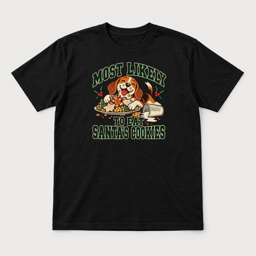 Most Likely To Eat Santa's Cookies Beagle Dog Christmas Graphic T-Shirt & Sweatshirt