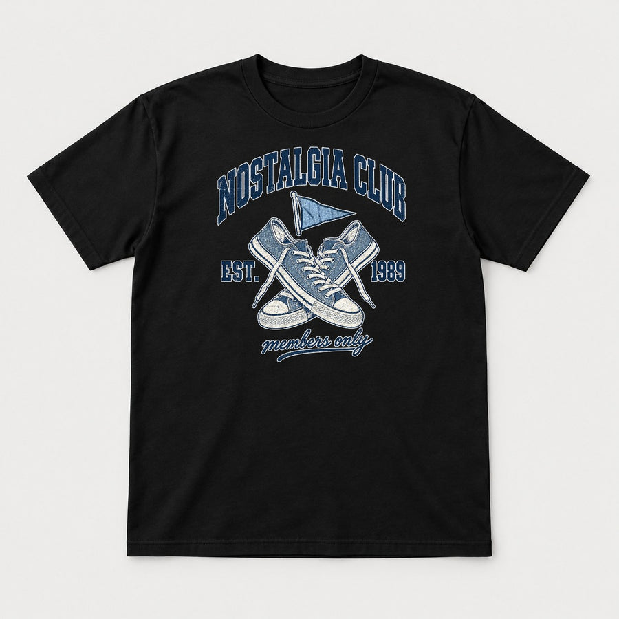 Nostalgia Club Retro Varsity Sneakers Est. 1989 Graphic T-Shirt & Sweatshirt