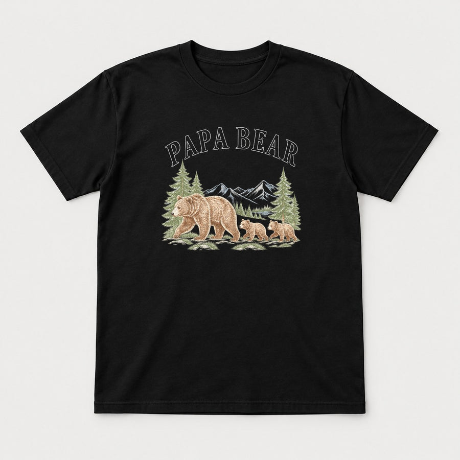Papa Bear Vintage Mountain Forest Bear Family Graphic T-Shirt & Sweatshirt