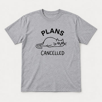 Plans Cancelled Grumpy Cat Introvert Graphic T-Shirt & Sweatshirt - Tshirt Sport Grey Front