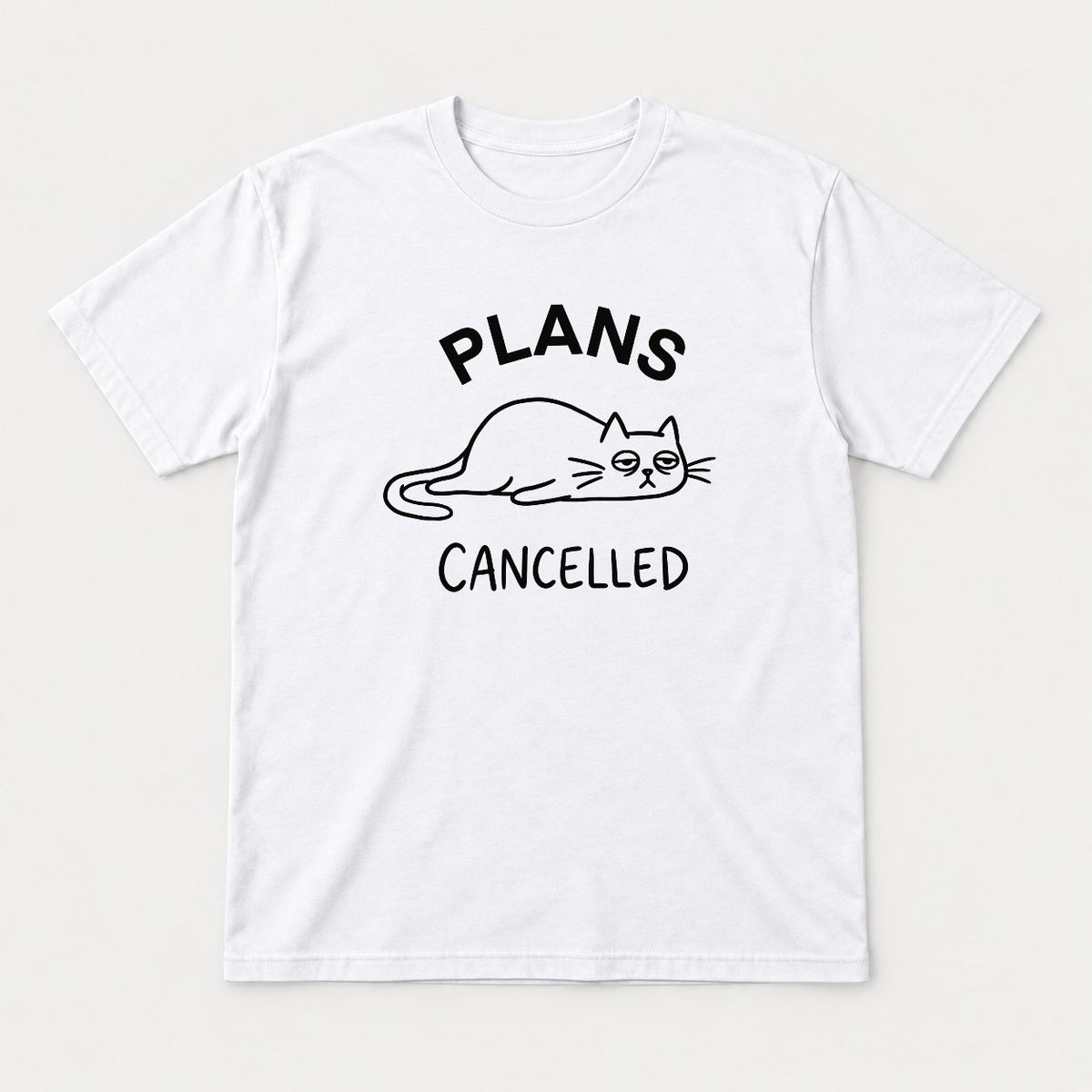 Plans Cancelled Grumpy Cat Introvert Graphic T-Shirt & Sweatshirt - Tshirt White Front