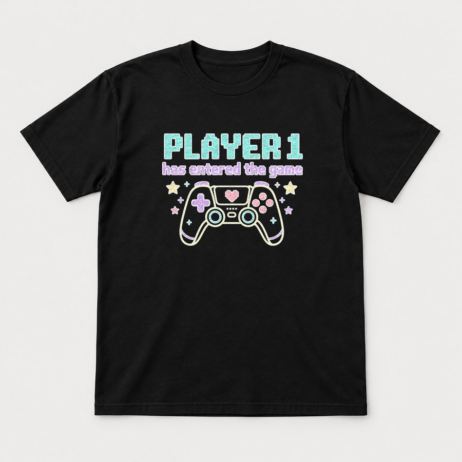 Player 1 Has Entered The Game Pastel Gamer Graphic T-Shirt & Sweatshirt