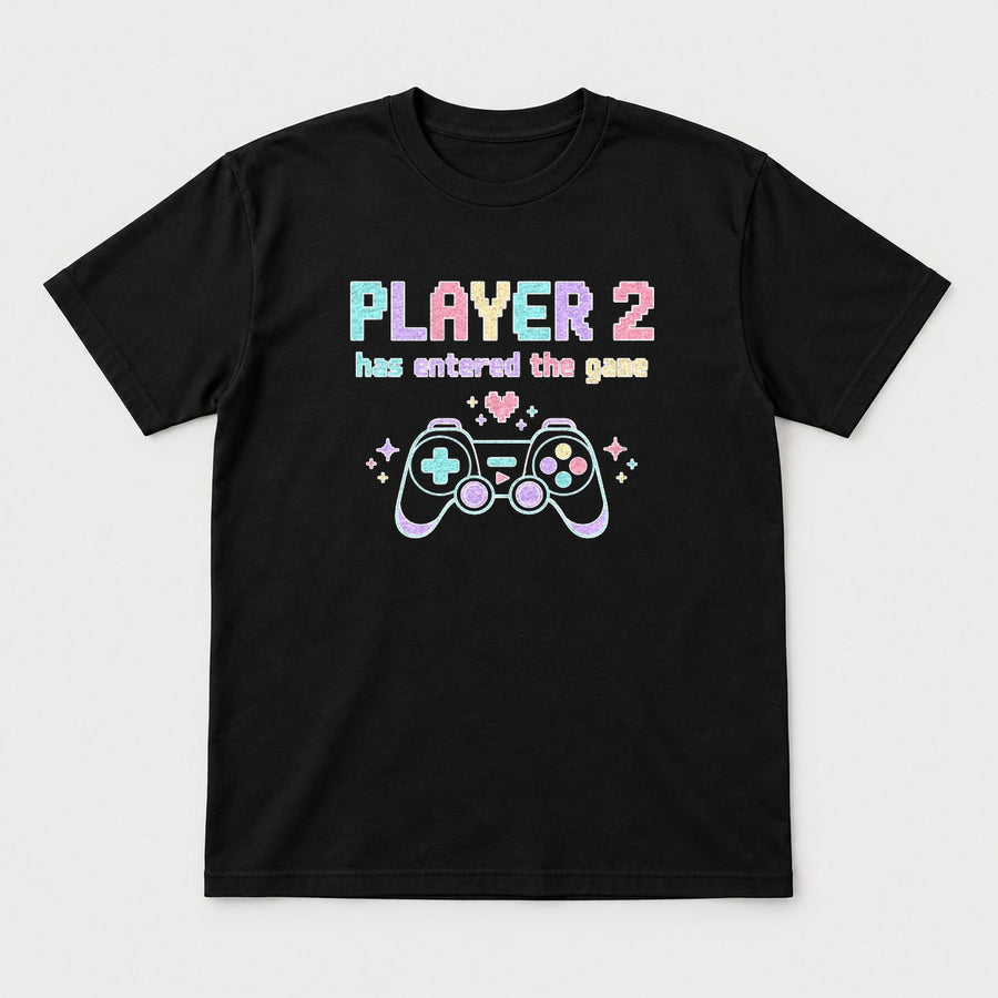 Player 2 Has Entered the Game Pastel Gamer Graphic T-Shirt & Sweatshirt