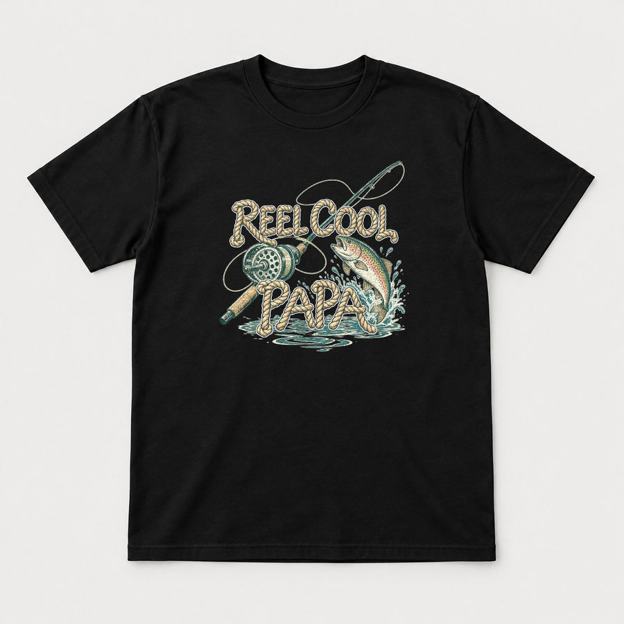 Reel Cool Papa Vintage Fishing Rainbow Trout Graphic T-Shirt & Sweatshirt