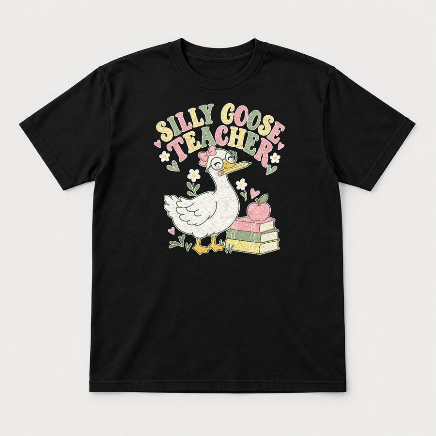 Silly Goose Teacher Cute Groovy Graphic T-Shirt & Sweatshirt
