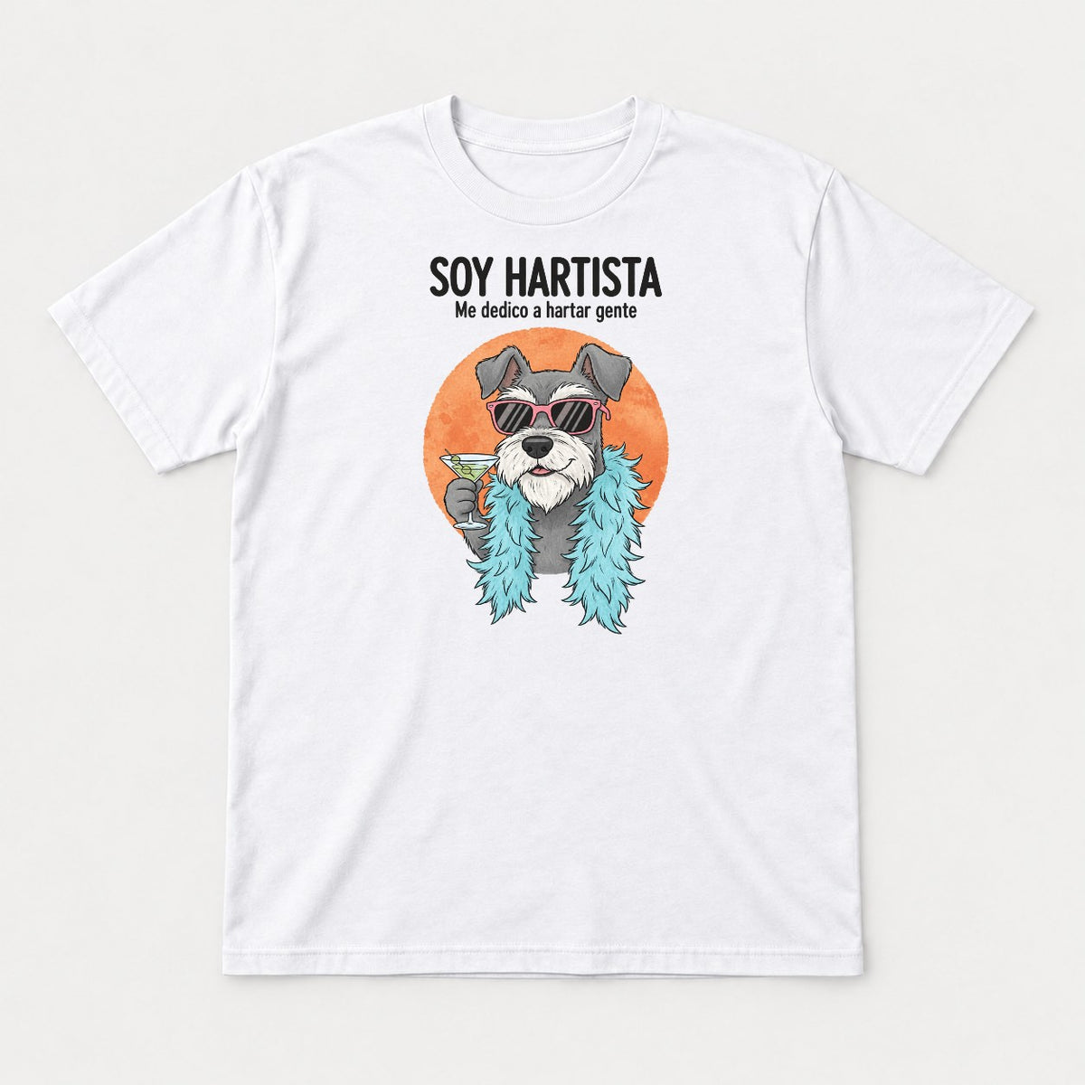 Soy Hartista Funny Schnauzer Spanish Graphic T-Shirt & Sweatshirt - Tshirt White Front