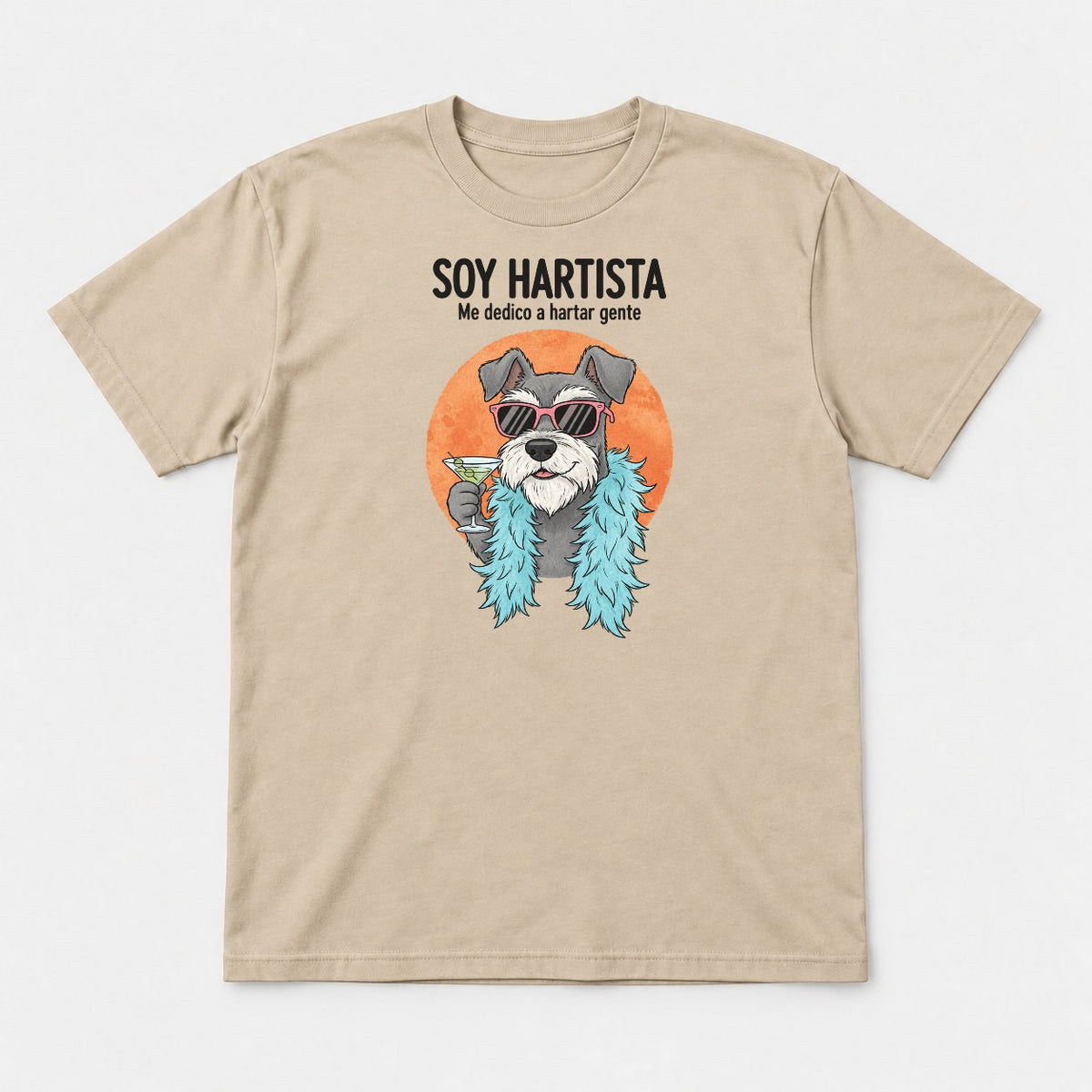 Soy Hartista Funny Schnauzer Spanish Graphic T-Shirt & Sweatshirt - Tshirt Sand Front