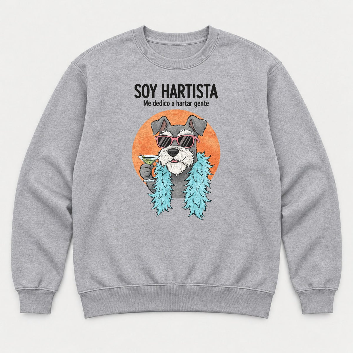Soy Hartista Funny Schnauzer Spanish Graphic T-Shirt & Sweatshirt - Sweatshirt Sport Grey Front
