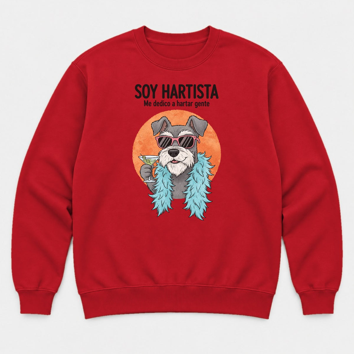 Soy Hartista Funny Schnauzer Spanish Graphic T-Shirt & Sweatshirt - Sweatshirt Red Front