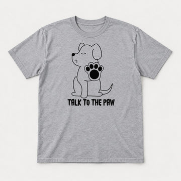 Talk To The Paw Cute Puppy Graphic T-Shirt & Sweatshirt - Tshirt Sport Grey Front