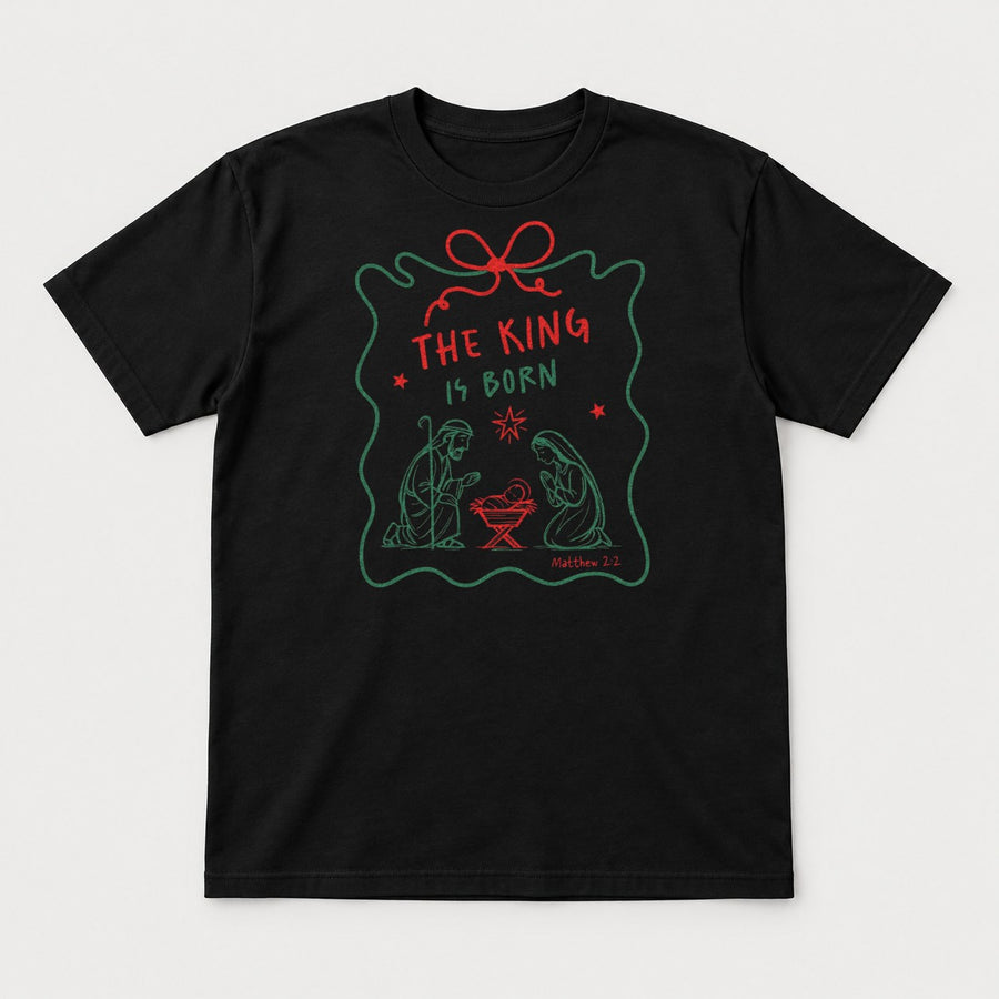 The King Is Born Nativity Scene Christmas Graphic T-Shirt & Sweatshirt