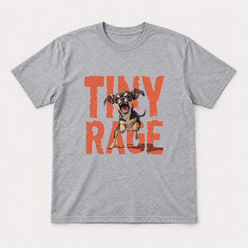 Tiny Rage Angry Chihuahua Graphic T-Shirt & Sweatshirt - Tshirt Sport Grey Front