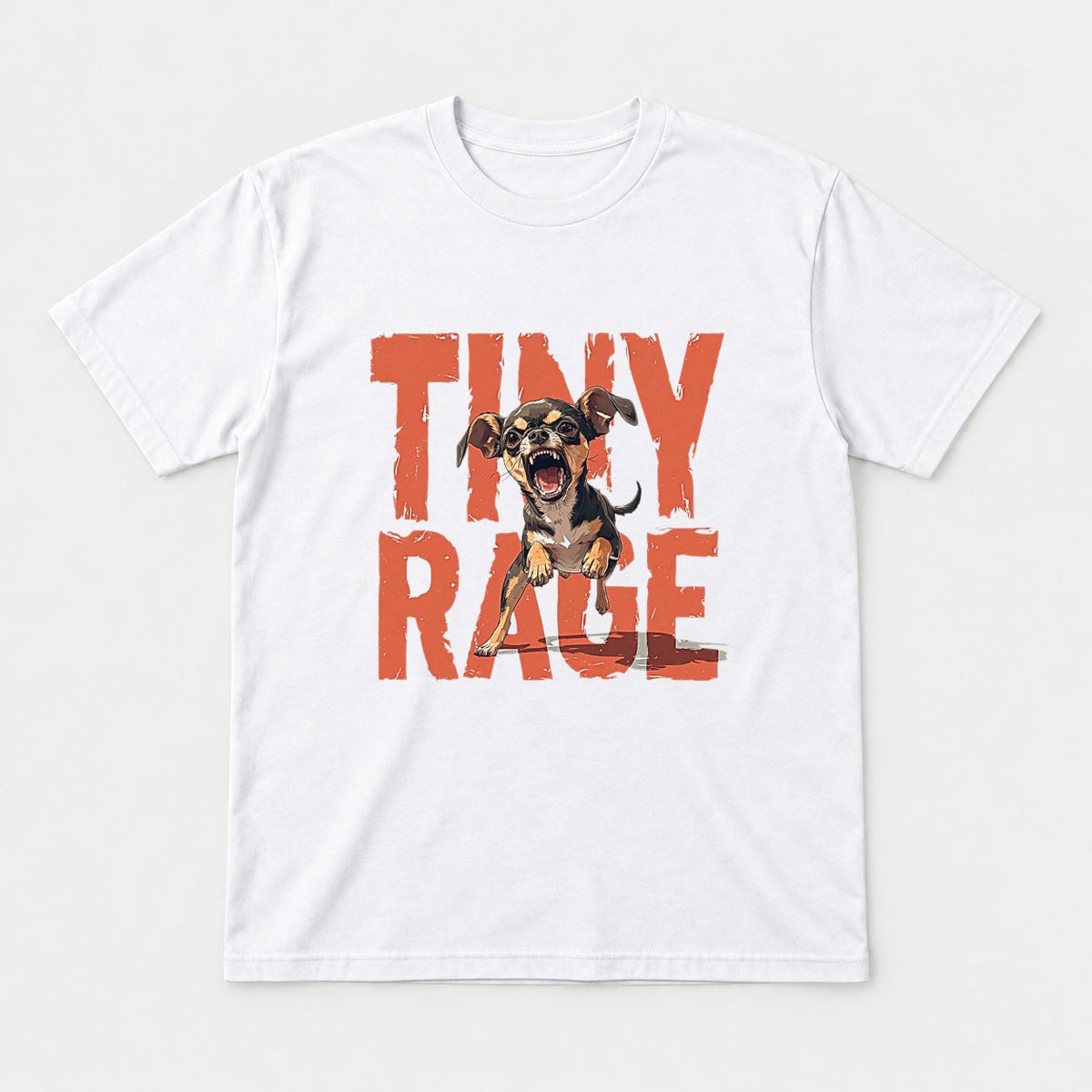 Tiny Rage Angry Chihuahua Graphic T-Shirt & Sweatshirt - Tshirt White Front