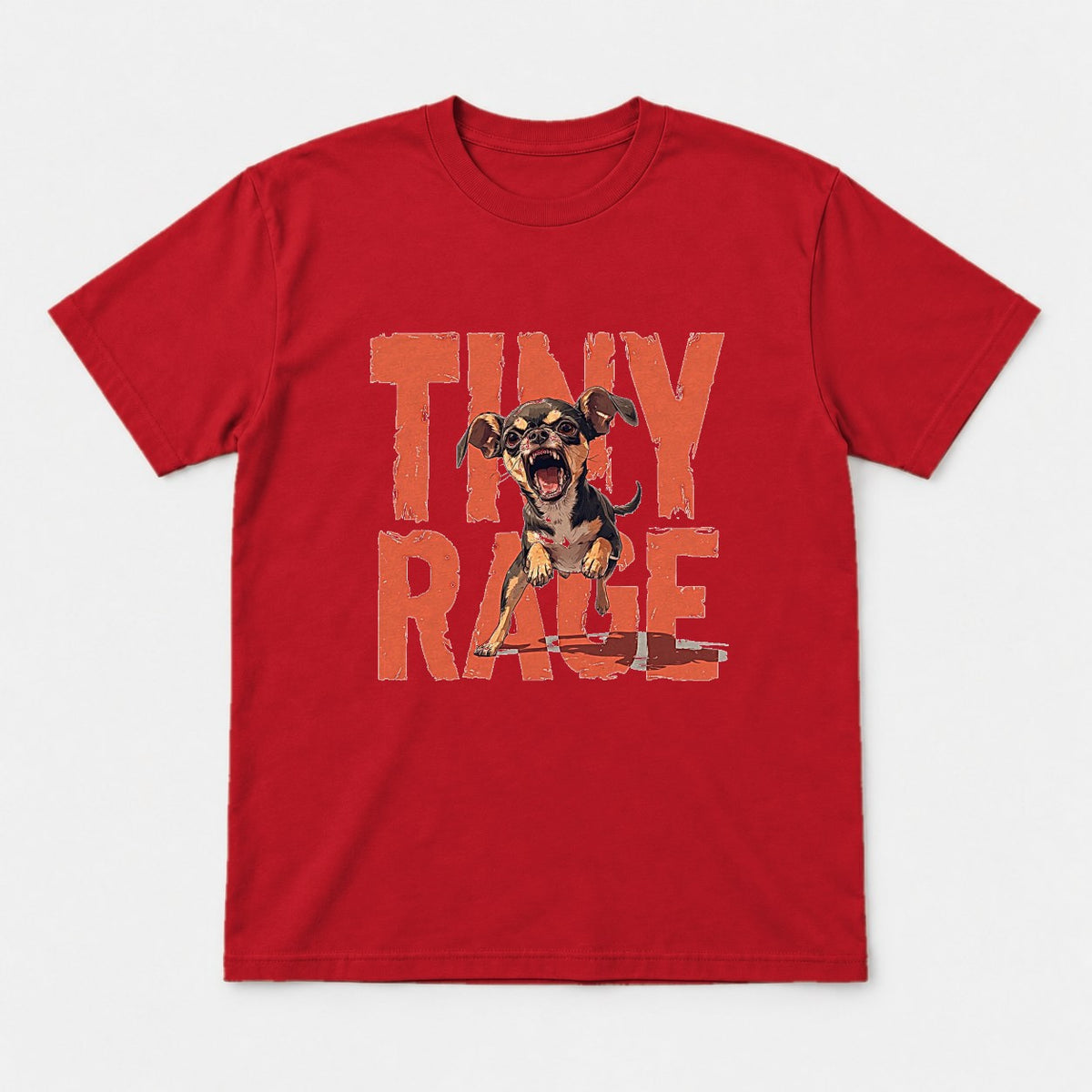 Tiny Rage Angry Chihuahua Graphic T-Shirt & Sweatshirt - Tshirt Red Front