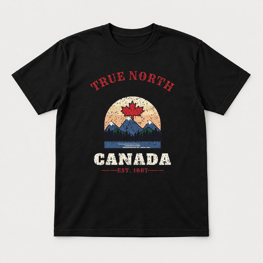 True North Canada Shirt – Vintage Maple Leaf Mountain Tee