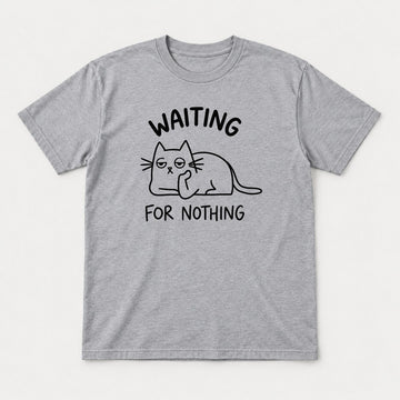 Waiting For Nothing Grumpy Cat Graphic T-Shirt & Sweatshirt - Tshirt Sport Grey Front